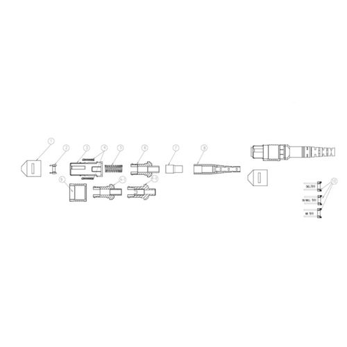 مجموعات الألياف الضوئية MPO Connector للكابلات القفزة مع أنواع مختلفة